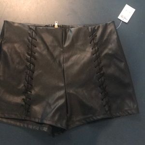 Faux leather shorts Black